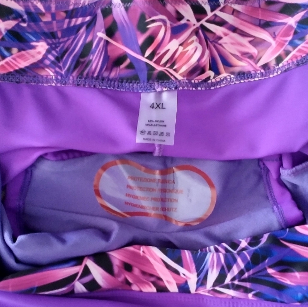 Mooncore V-Neck Twist Tankini Set, Size 4XL, Pink Purple, NWT - Picture 6 of 8